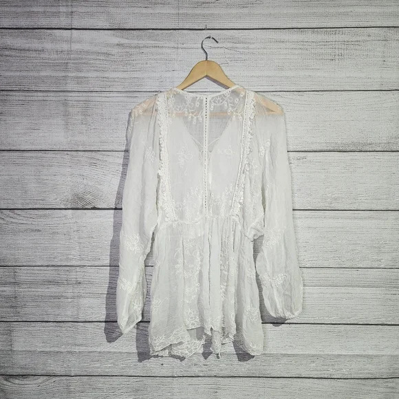 Free People White Lace Women's Top, Size XS - Picture 7 of 9